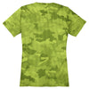 Sport-Tek Women's Lime Shock CamoHex V-Neck Tee