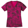 Sport-Tek Women's Pink Raspberry CamoHex V-Neck Tee