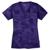 Sport-Tek Women's Purple CamoHex V-Neck Tee