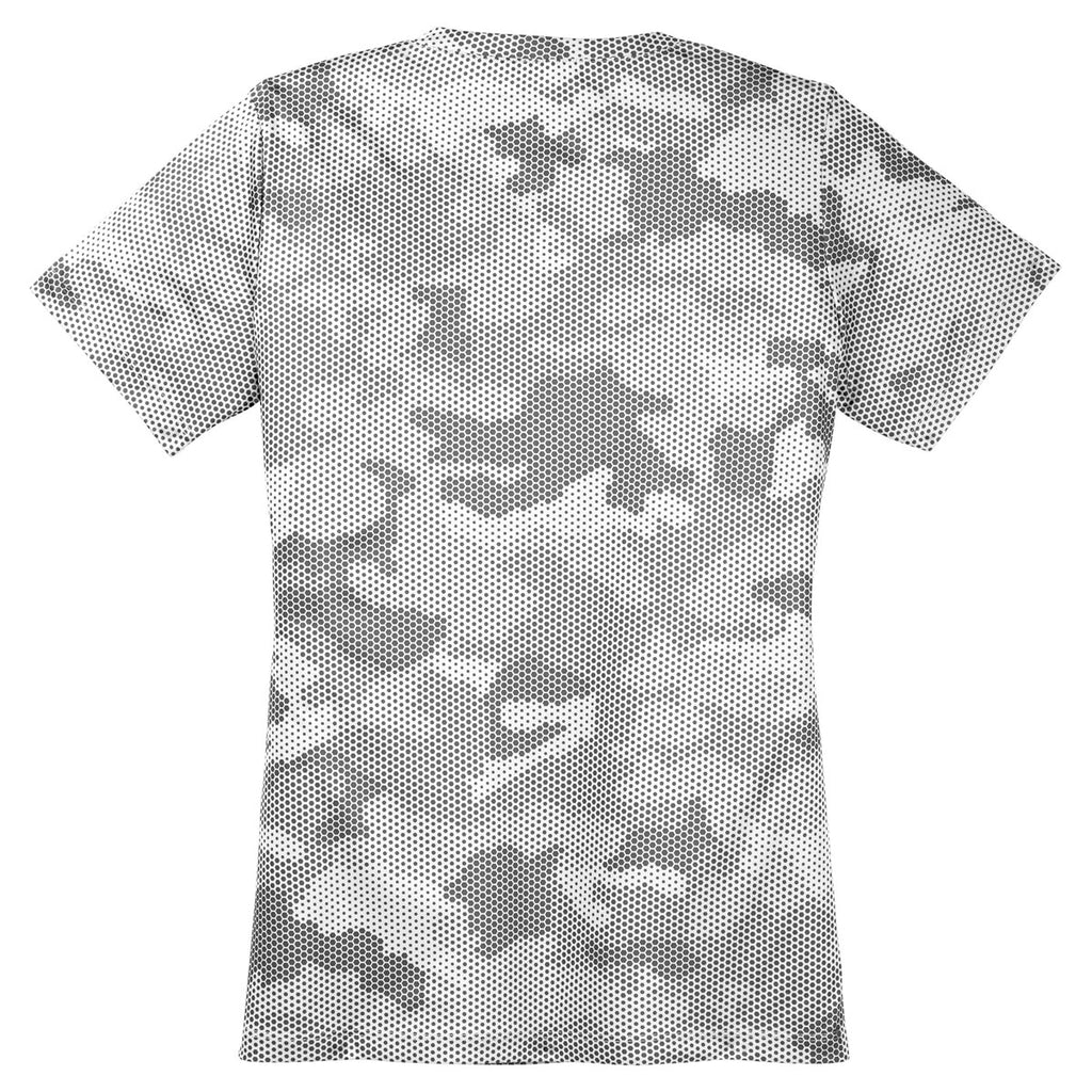 Sport-Tek Women's White CamoHex V-Neck Tee