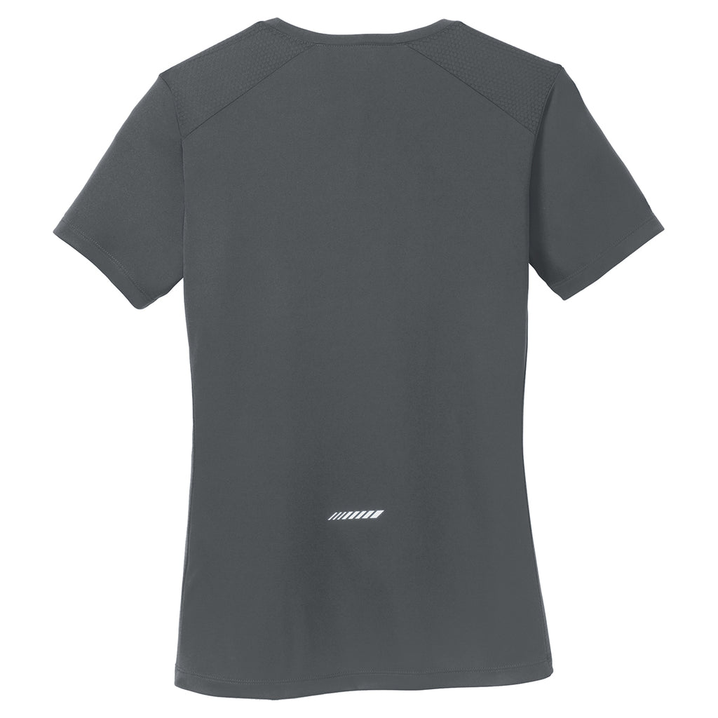 Sport-Tek Women's Iron Grey PosiCharge Elevate Scoop Neck Tee