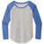 Sport-Tek Women's True Royal Heather/Light Grey Heather PosiCharge Long Sleeve Tri-Blend Wicking Scoop Neck Raglan Tee