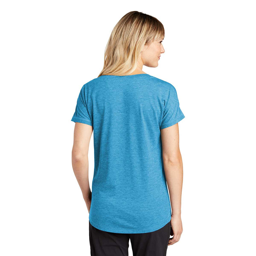 Sport-Tek Women's Pond Blue Heather PosiCharge Tri-Blend Wicking Dolman Tee