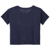 Sport-Tek Women's True Navy PosiCharge Tri-Blend Wicking Draft Crop Tee