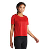 Sport-Tek Women's True Red PosiCharge Tri-Blend Wicking Draft Crop Tee