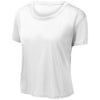 Sport-Tek Women's White PosiCharge Tri-Blend Wicking Draft Crop Tee