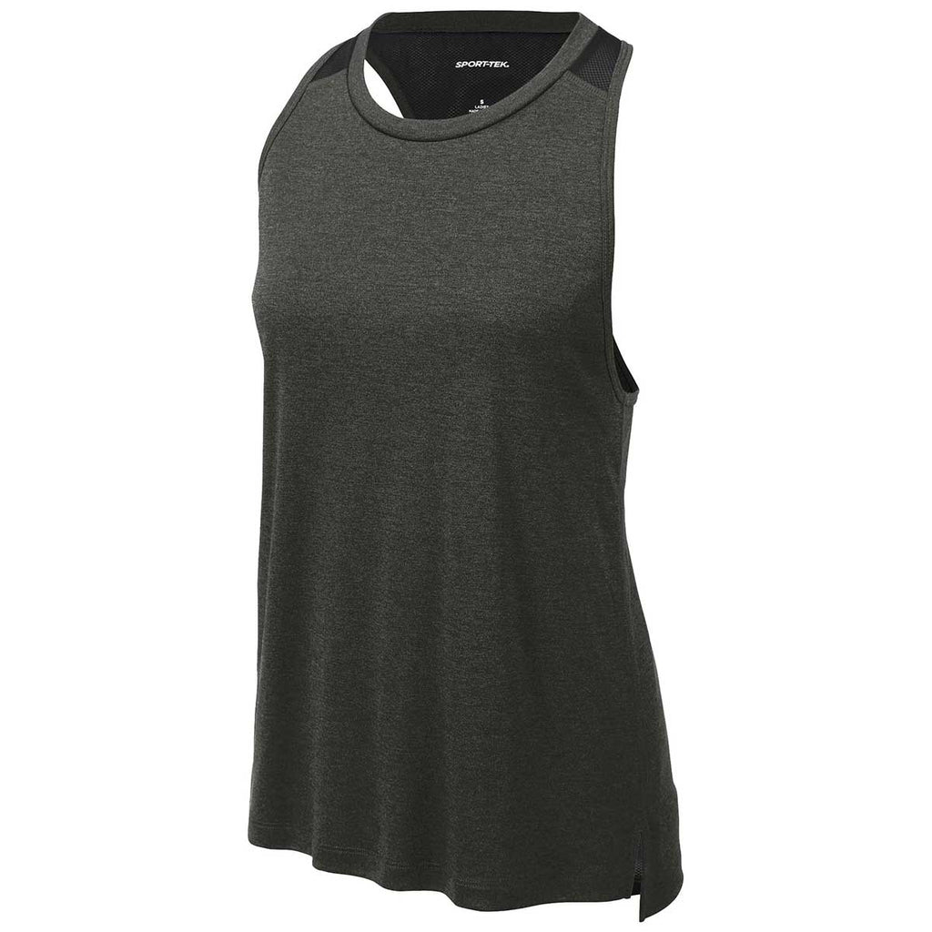 Sport-Tek Women's Black Heather/Black Endeavor Tank