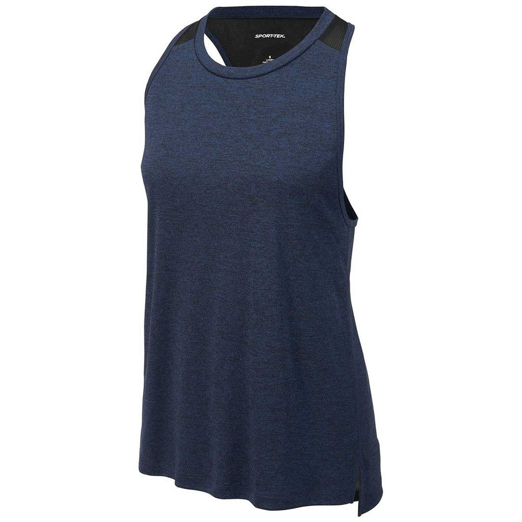 Sport-Tek Women's Dark Royal Heather/Black Endeavor Tank