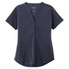 Sport-Tek Women's Deep Navy Heather Endeavor Henley