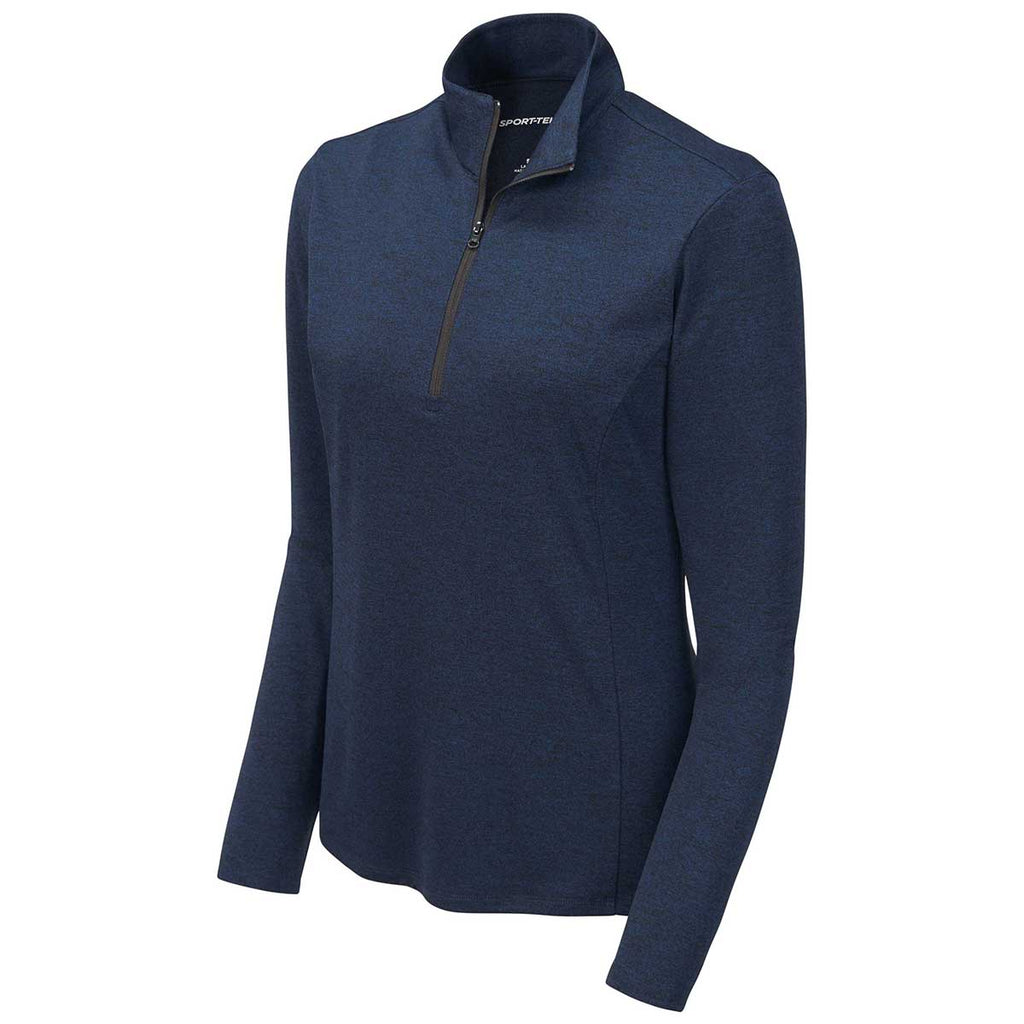 Sport-Tek Women's Dark Royal Heather Endeavor 1/4 Zip Pullover