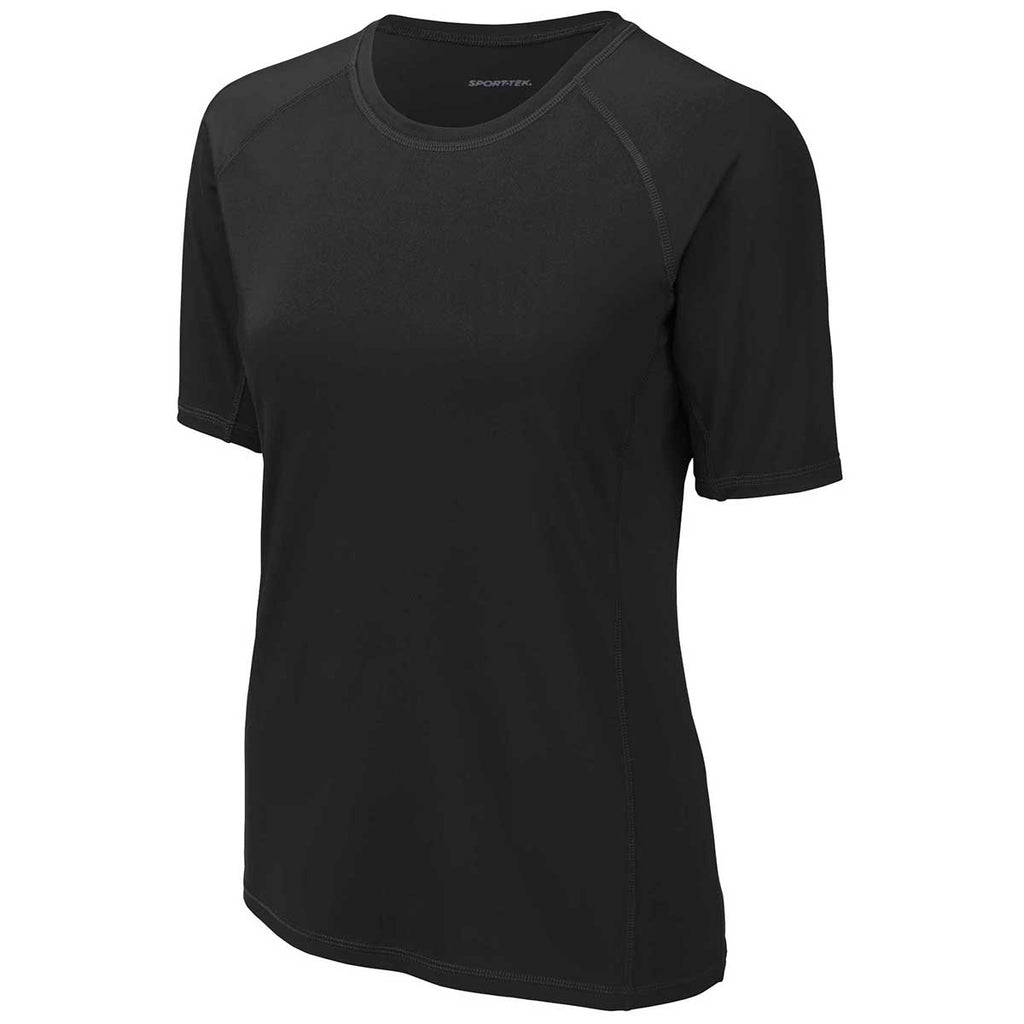 Sport-Tek Women's Black Short Sleeve Rashguard Tee