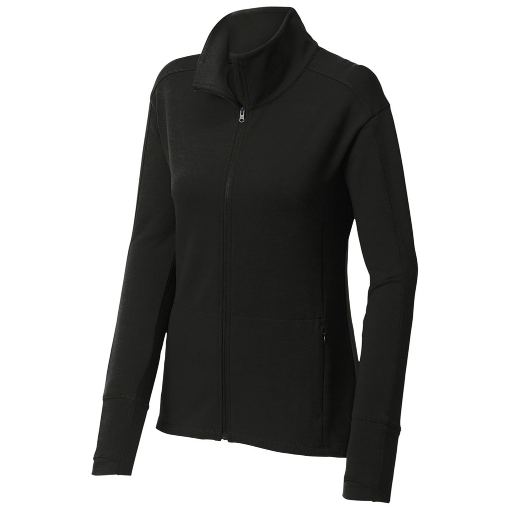 Sport-Tek Women's Black Sport-Wick Flex Fleece Full-Zip