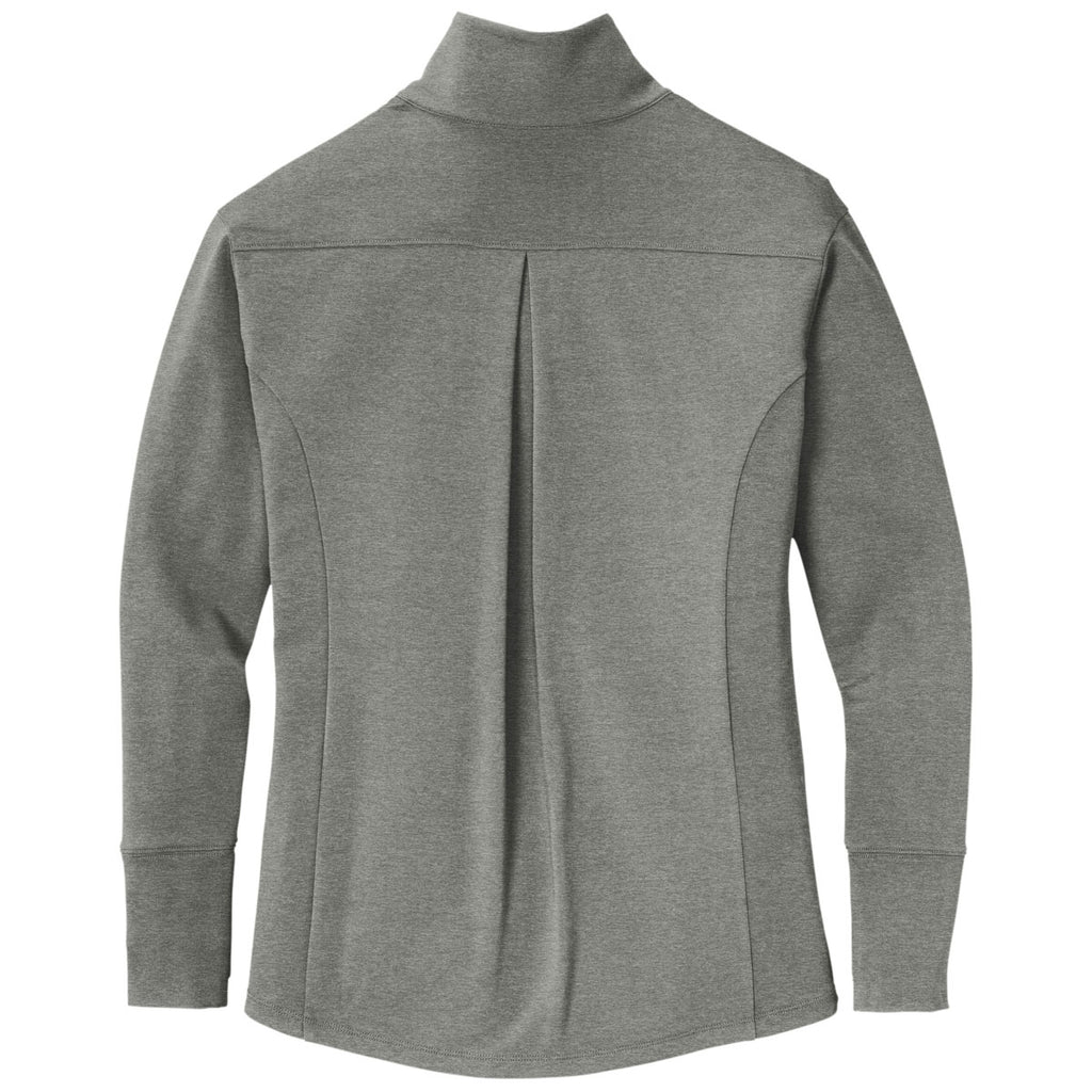 Sport-Tek Women's Light Grey Heather Sport-Wick Flex Fleece Full-Zip