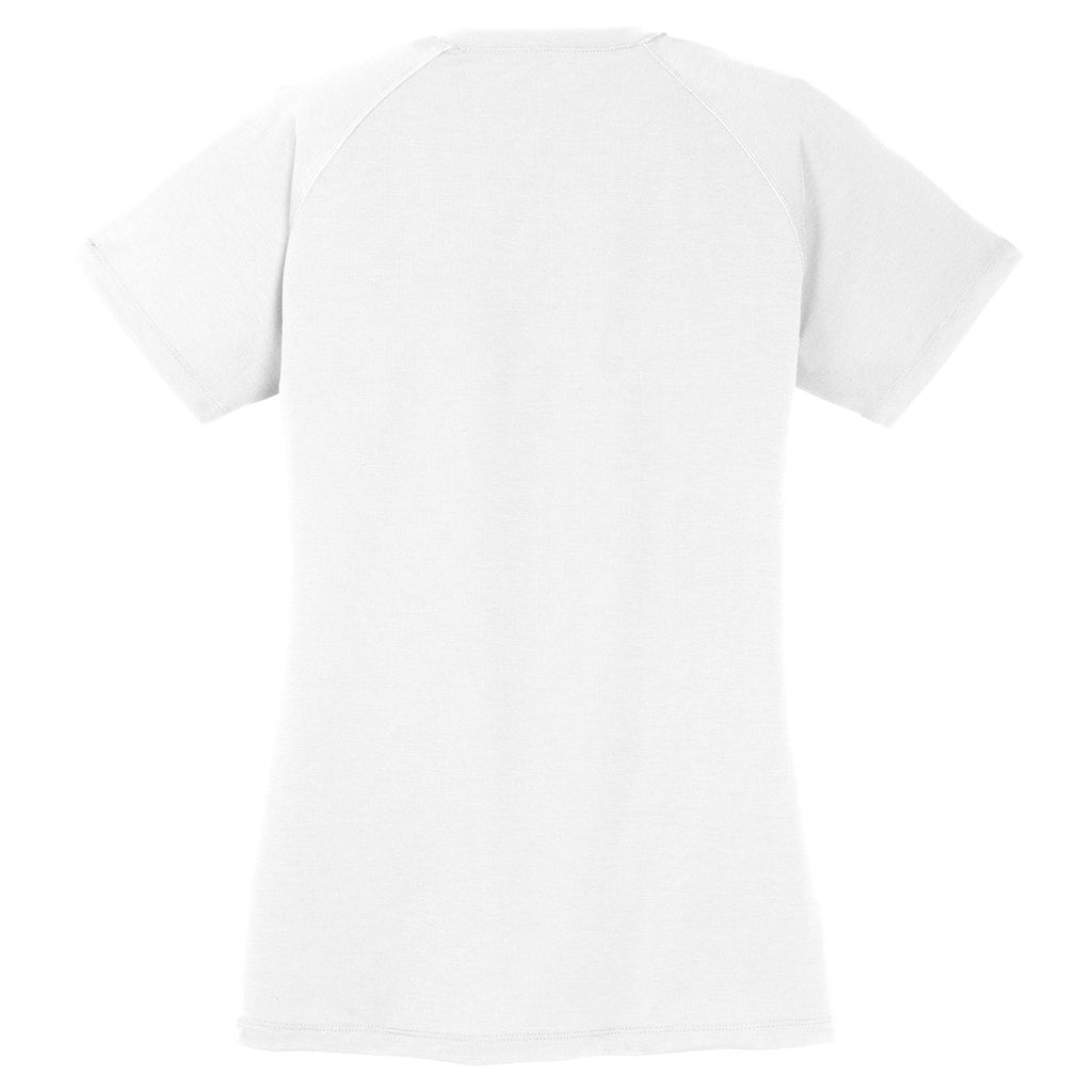 Sport-Tek Women's White Ultimate Performance V-Neck