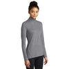 Sport-Tek Women's Grey Heather Exchange 1.5 Long Sleeve Half Zip