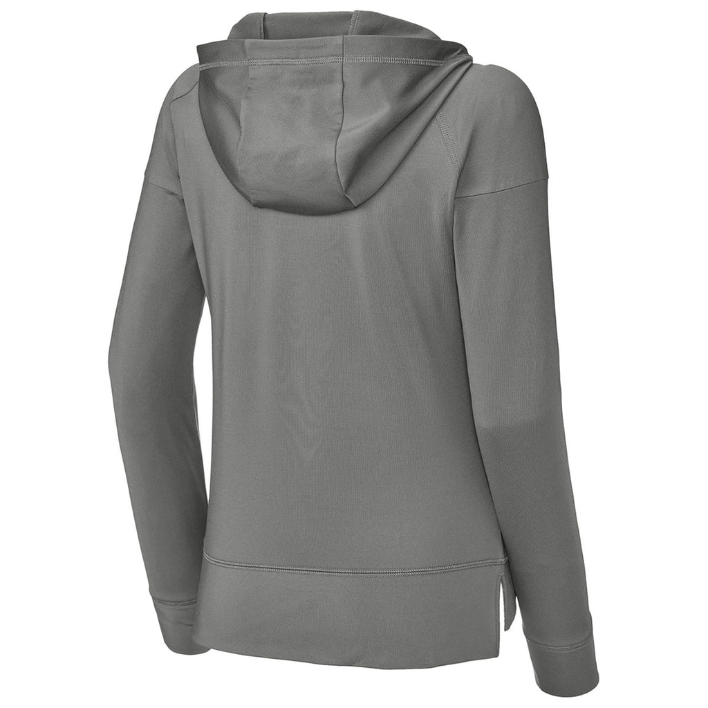 Sport-Tek Women's Charcoal Grey Sport-Wick Stretch 1/2-Zip Hoodie