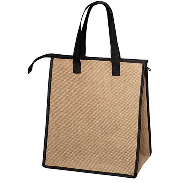 Primeline Black Jute Cooler Tote