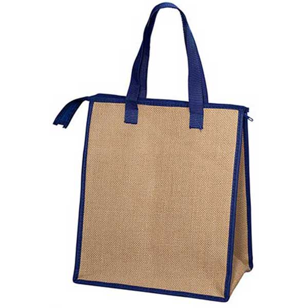 Primeline Reflex Blue Jute Cooler Tote