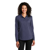 Port Authority Women's True Navy Long Sleeve Performance Staff Shirt