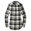 Port Authority Women's Snow White/Black Plaid Flannel Tunic