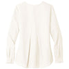 Port Authority Women's Ivory Chiffon Long Sleeve Button-Front Blouse