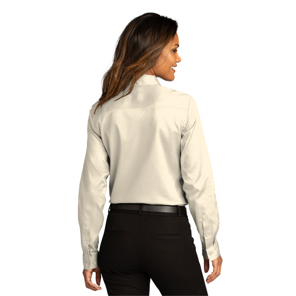 Port Authority Women's Ecru Long Sleeve SuperPro React