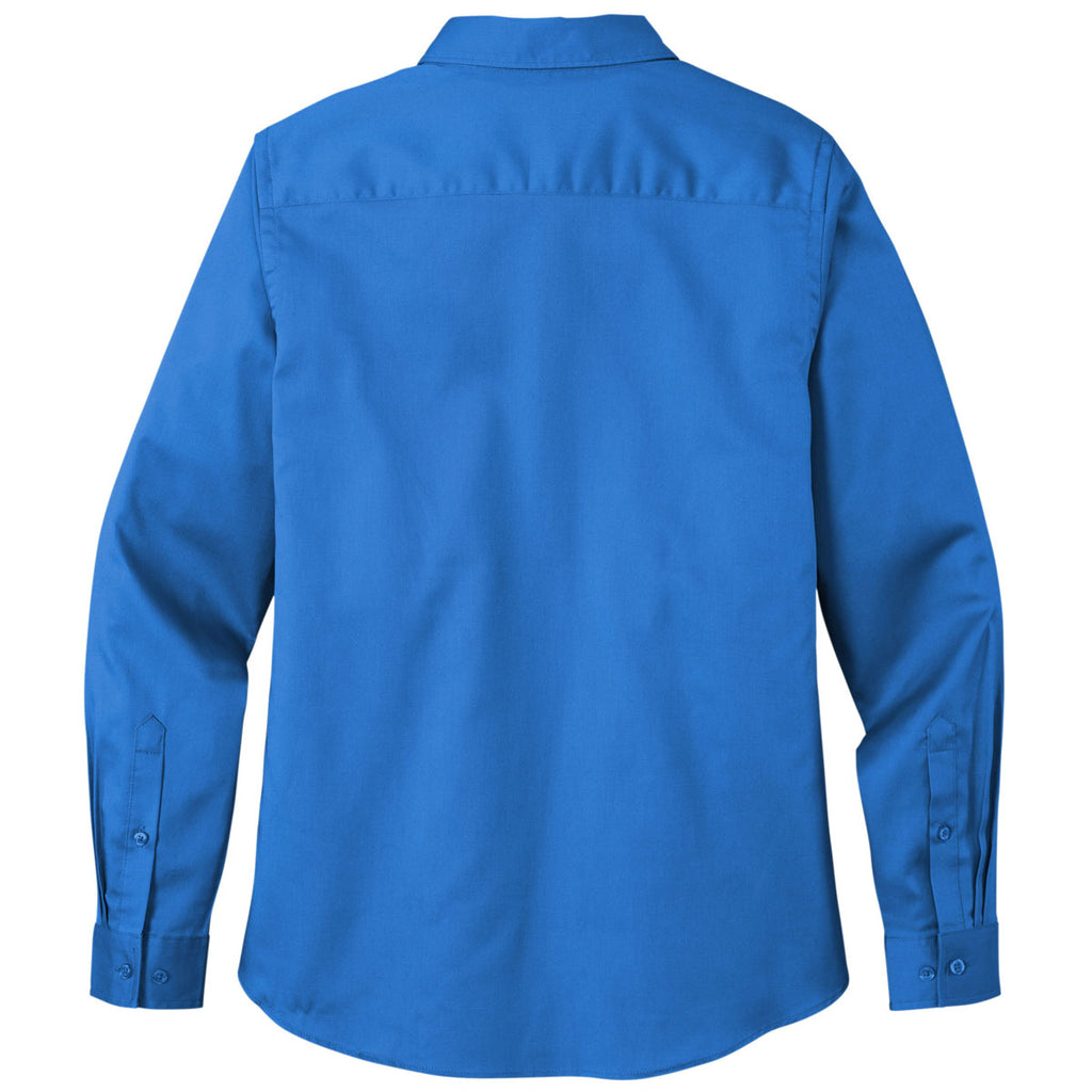 Port Authority Women's Strong Blue Long Sleeve SuperPro React