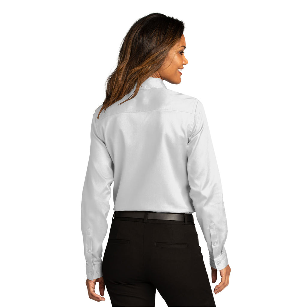 Port Authority Women's White Long Sleeve SuperPro React