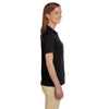 Harriton Women's Black 6 oz. Ringspun Cotton Pique Short-Sleeve Polo