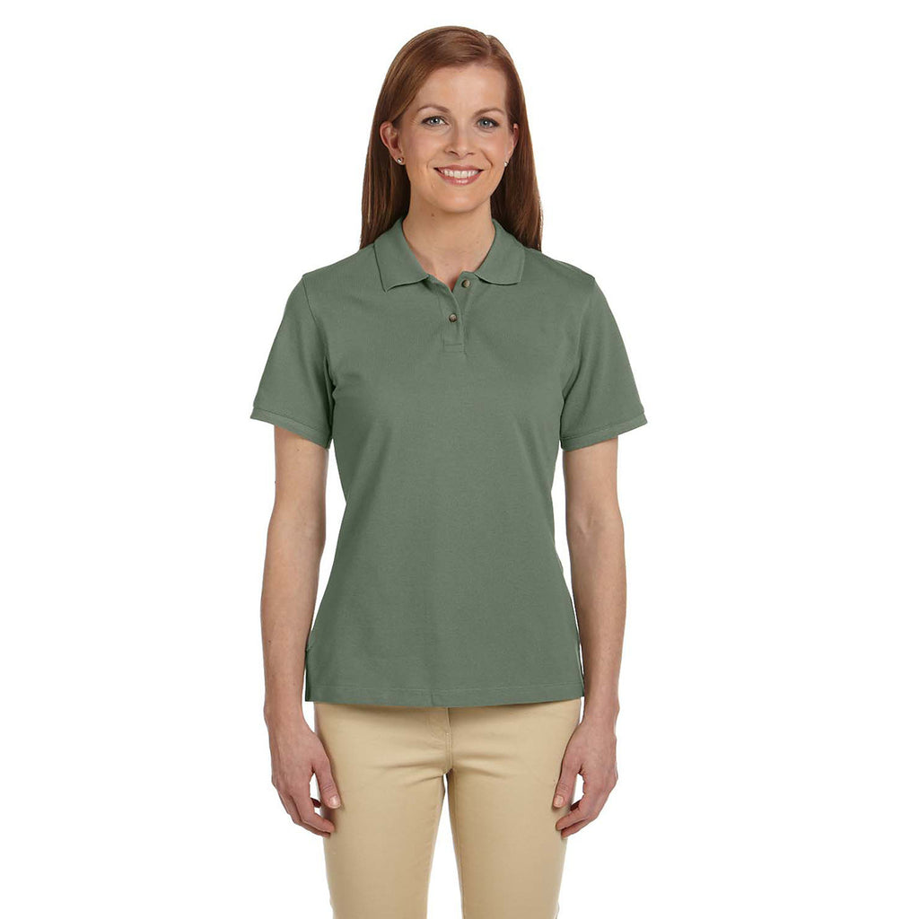 Harriton Women's Dill 6 oz. Ringspun Cotton Pique Short-Sleeve Polo