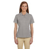 Harriton Women's Grey Heather 6 oz. Ringspun Cotton Pique Short-Sleeve Polo