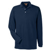 Harriton Men's Navy 5.6 oz. Easy Blend Long-Sleeve Polo