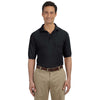 Harriton Men's Black 5.6 oz. Easy Blend Polo with Pocket