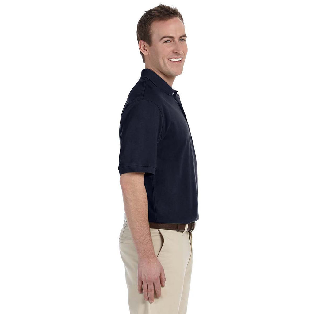 Harriton Men's Navy 5.6 oz. Tall Easy Blend Polo