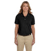 Harriton Women's Black 5.6 oz. Easy Blend Polo