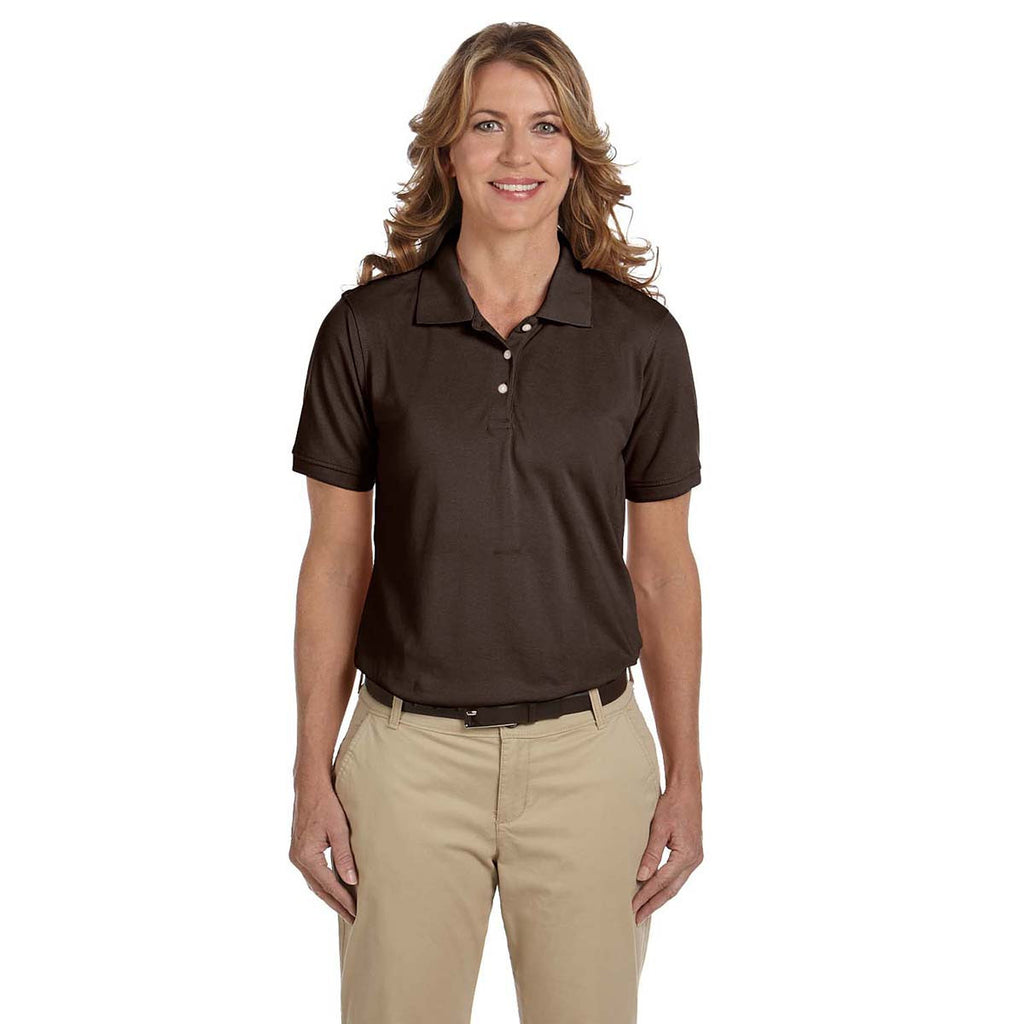 Harriton Women's Espresso 5.6 oz. Easy Blend Polo