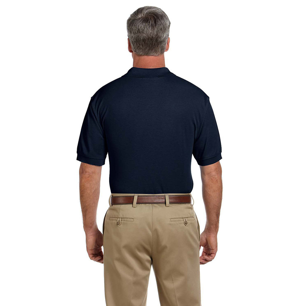 Harriton Men's Navy 5 oz. Blend-Tek Polo