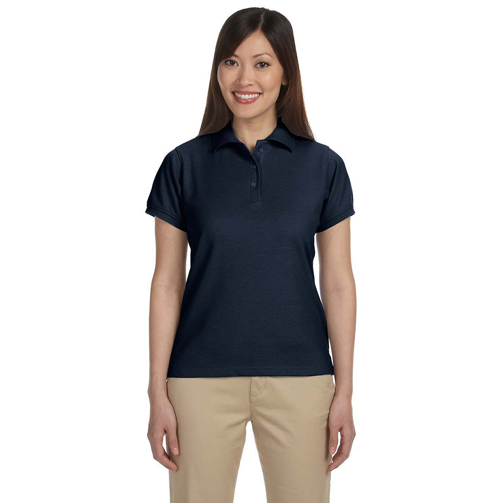 Harriton Women's Navy 5 oz. Blend-Tek Polo