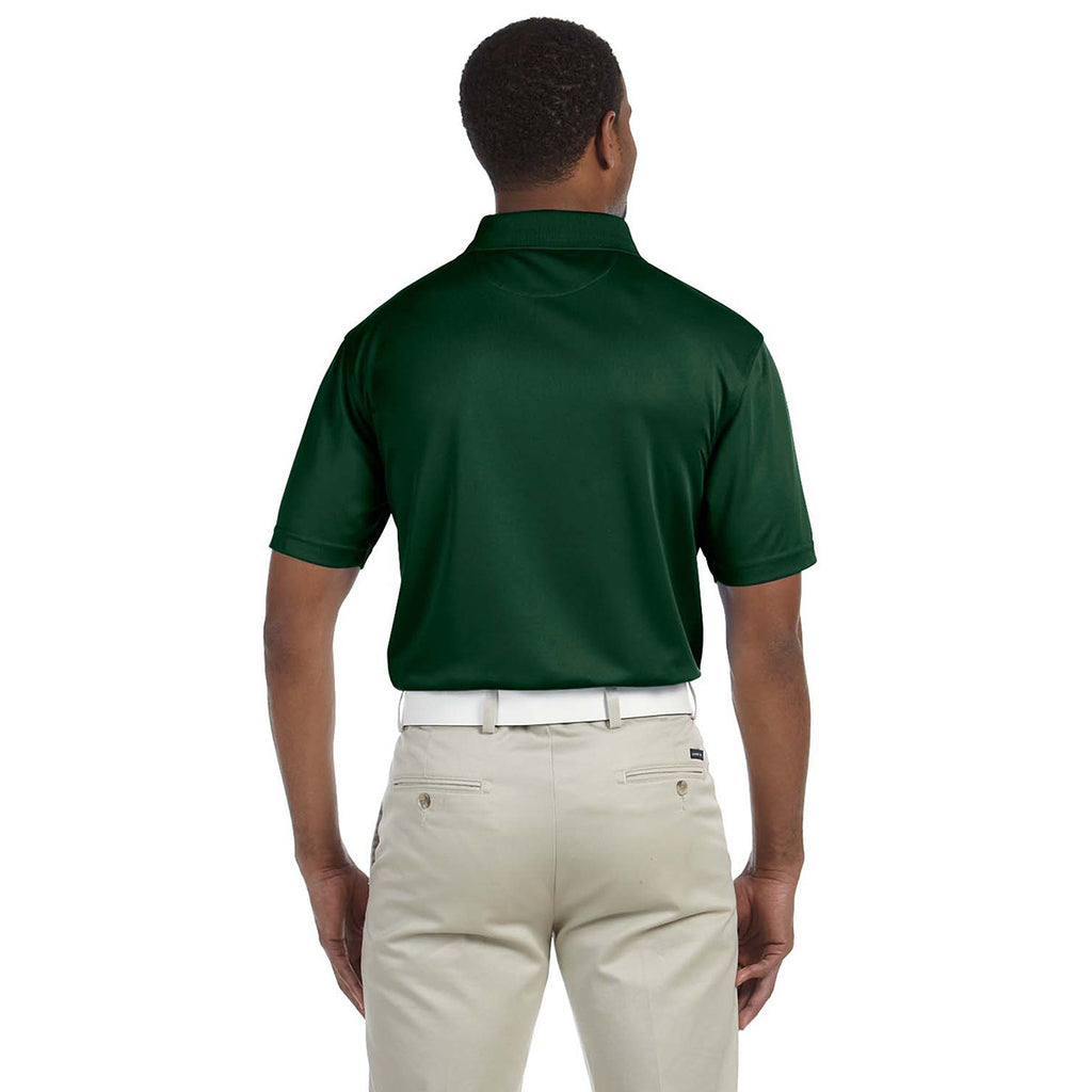 Harriton Men's Dark Green 4 oz. Polytech Polo