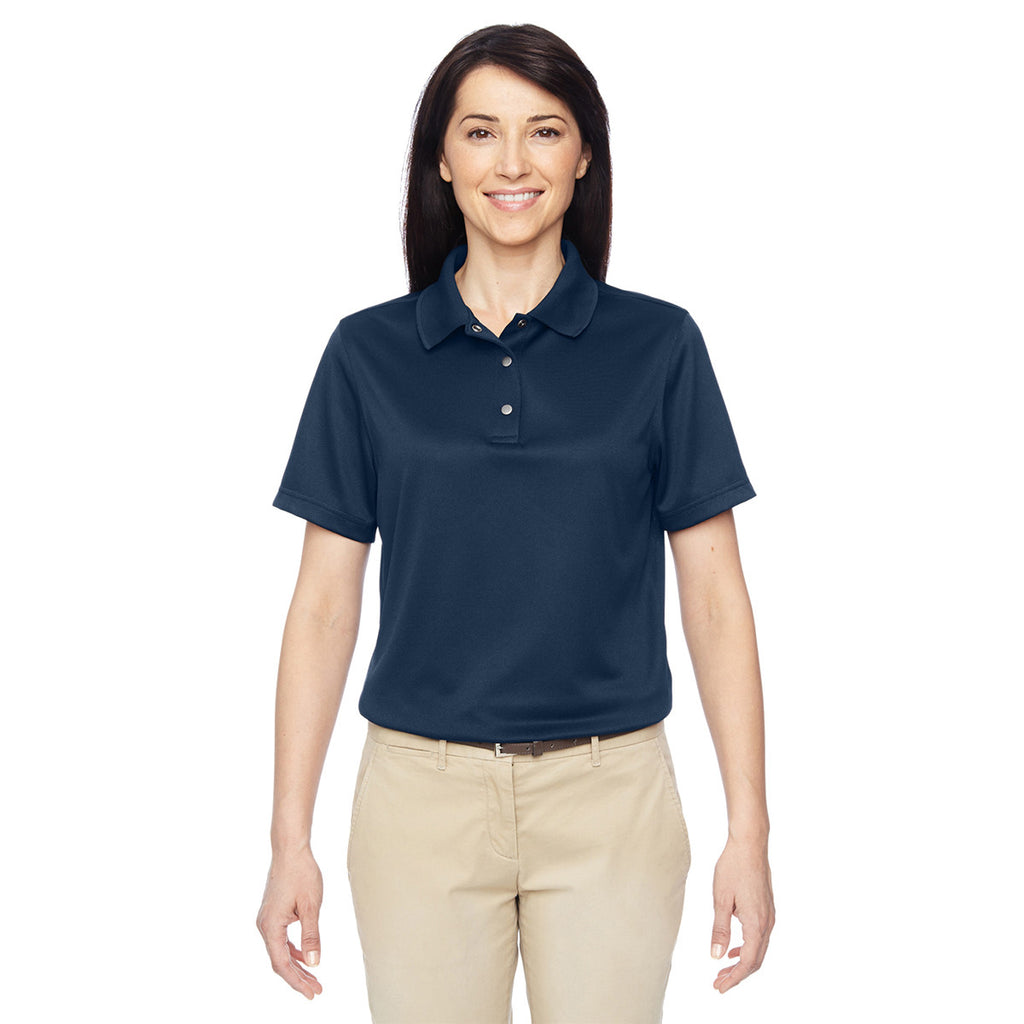 Harriton Women's Dark Navy Advantage IL Snap Placket Performance Polo