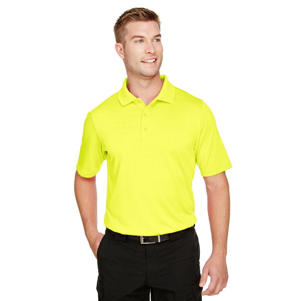 Harriton Men's Safety Yellow Advantage Snag Protection Plus Polo