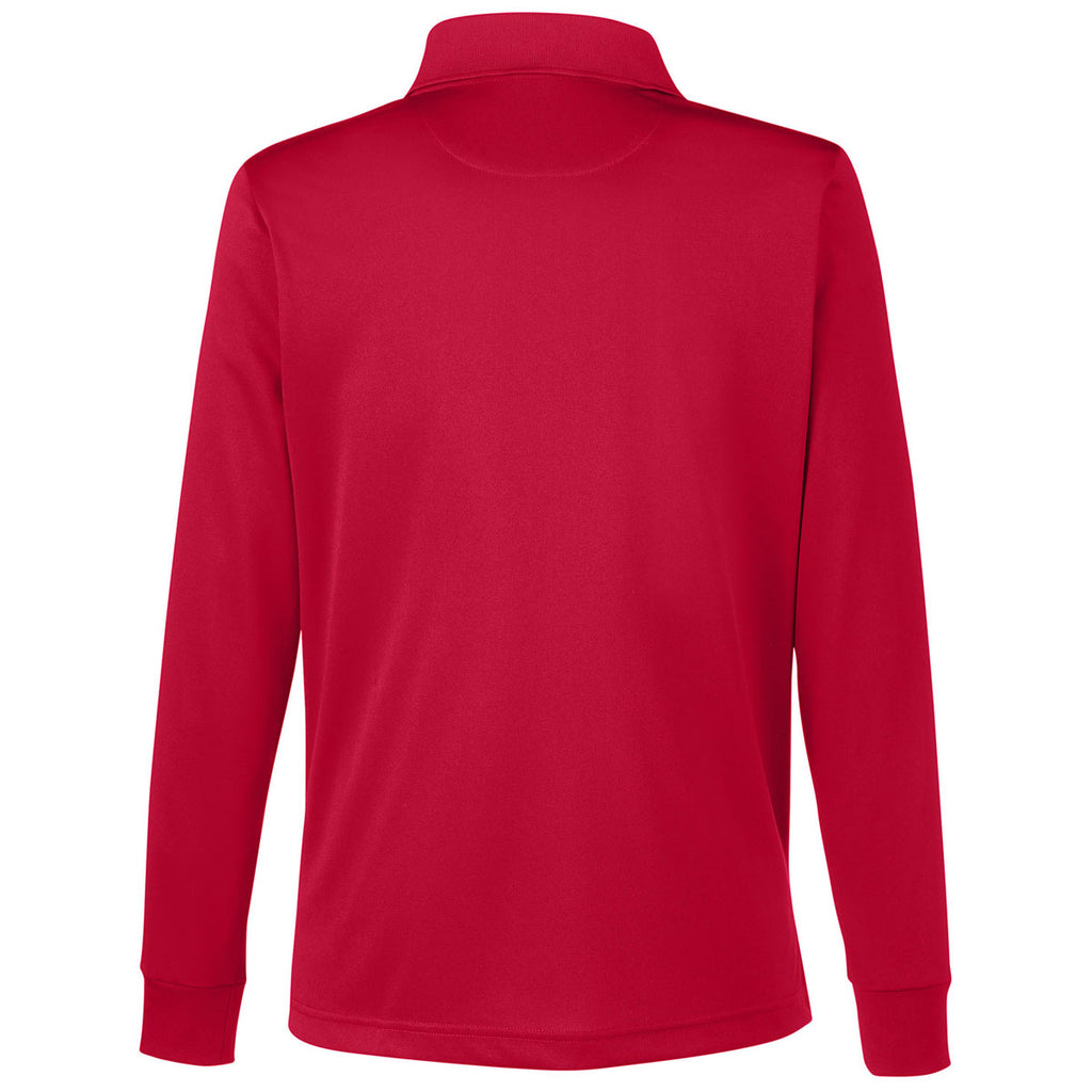 Harriton Women's Red Advantage Snag Protection Plus Long Sleeve Polo