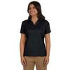 Harriton Women's Black Micro-Pique Polo