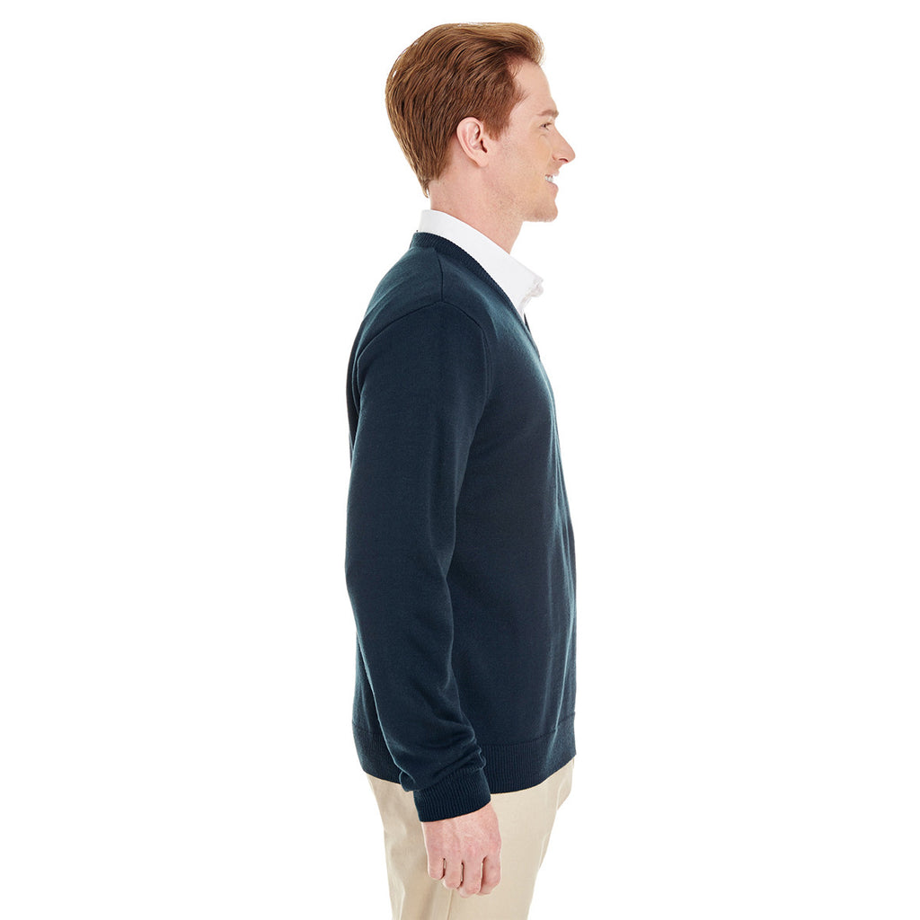 Harriton Men's Dark Navy Pilbloc V-Neck Sweater