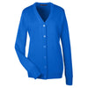 Harriton Women's True Royal Pilbloc V-Neck Button Cardigan Sweater