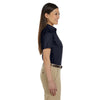 Harriton Women's Navy Easy Blend Short-Sleeve Twill Shirt with Stain-Release