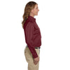 Harriton Women's Wine Easy Blend Long-Sleeve Twill Shirt with Stain-Release