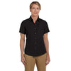 Harriton Women's Black Barbados Textured Camp Shirt