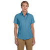 Harriton Women's Cloud Blue Barbados Textured Camp Shirt