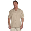 Harriton Men's Sand Bahama Cord Camp Shirt